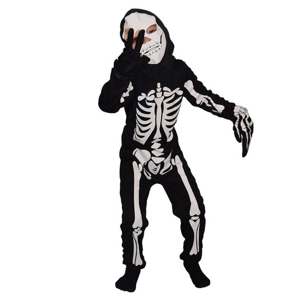 Kids' Skeleton Costume - Skeleton Ghost Role-Playing Outfit for Halloween - Picture 4 of 8